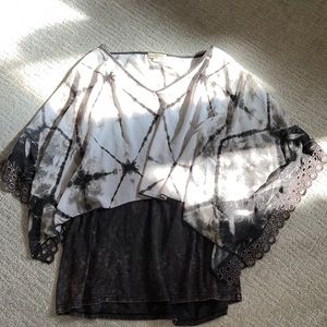 Live and Let Live Top Shirt Blouse 1X Lace detail